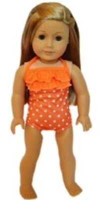 #ad Beach amp; Summer Apparel Orange amp; White Polka Swimsuit amp; Sandals for 18quot; Dolls $11.99