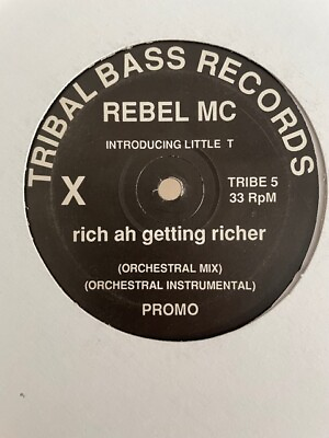 #ad Rebel MC amp; Little T Rich Ah Getting Richer 12quot; Old Skool Hardcore Vinyl Promo GBP 25.00