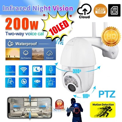 #ad 1080P WIFI IP Camera Wireless Outdoor CCTV HD PTZ Smart Home Security IR Cam USA $49.81