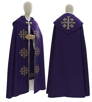 #ad Purple Violet Gothic Cope with stole Vestment Capa pluvial Morada Piviale K723F $400.00