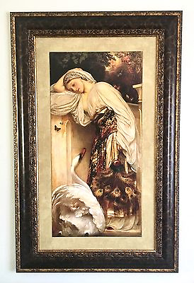 #ad Figurative Painting Antique Large size Giggle print Framed Ready to Hang $650.00