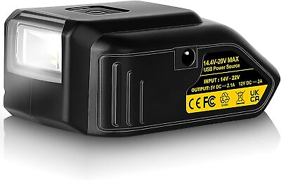 #ad USB Adapter Charger for 20V Battery Dual USB Chargeramp;12V DC Por amp; LED Work Light $19.31