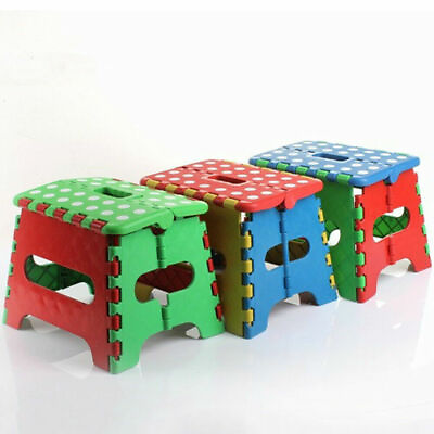 #ad 7quot; Collapsible Folding Plastic Kitchen Step Foot Stool w Handle Kids $9.95