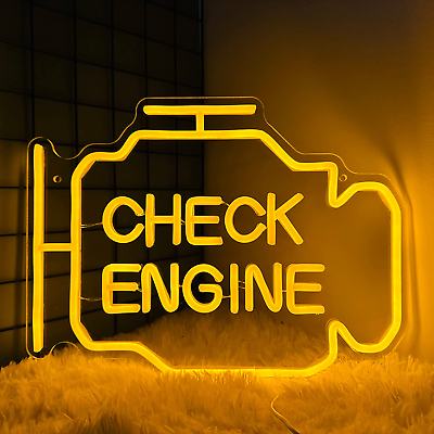 #ad Check Engine Neon SignNeon Lights EngineAuto Neon Signs LED Neon Lights $49.46