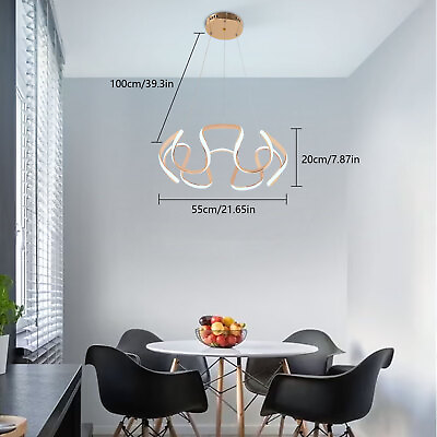 #ad Modern LED Ceiling Lamp Dimmable Pendant Light Chandelier for Bedroom w Remote $87.42
