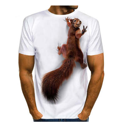 #ad T shirt 3D Printing Animal Print T shirt Cute Top Men Casual T shirt $30.12