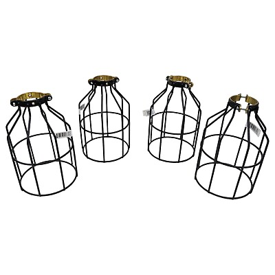 #ad NEW 4 Black Pendant Light Industrial Hanging Lantern Fixture 16 gage $24.97