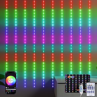 #ad KPORE Fairy Curtain Lights Smart 300 LED Color Changing Wall Lights with Rem... $41.29