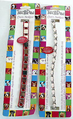 #ad 2 NEW TALK TO THE PAW CLASSY PET CHARM COLLARS LINKS ADJUST FROM 10#x27;#x27; TO 18#x27;#x27; IN $7.95