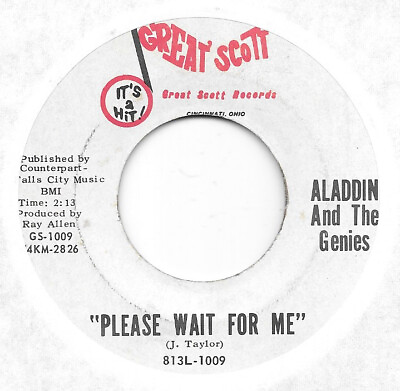 #ad ALADDIN amp; THE GENIES Please Wait For Me on Great Scott mod fuzz garage 45 HEAR $20.00