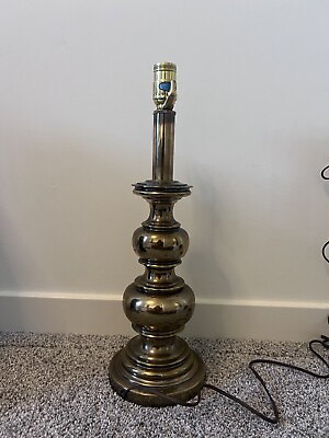 #ad Brass Accent Heavy Table Lamp Working And Tested $59.00