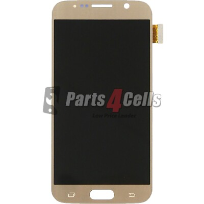 #ad LCD With Touch Gold Replacement Part Compatible For Samsung S6 OEM PULL $44.40