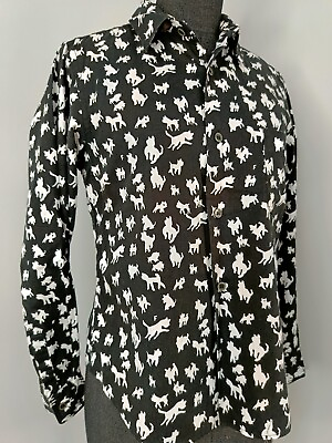 #ad Comme des garcons Japan AD2011 black dogs ladies XS shirt $179.99