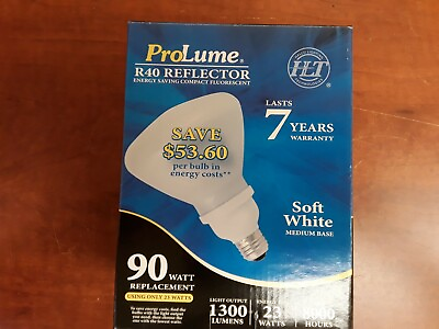 #ad ProLume 109286 R40 Reflector Indoor Flood 5K Fluorescent Bulbs $21.60