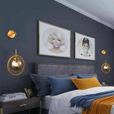 #ad Bedroom Wall Lamp Indoor Wall Light Hallway Glass Wall Lighting Home Wall Sconce $44.54