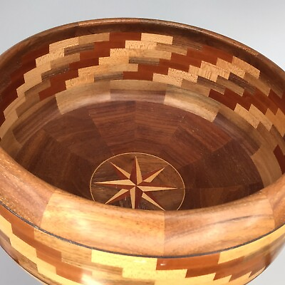 #ad mariner star lathed turned Dale R. Green ‘03 Segmented Wood Bowl marquetry ooak $95.00