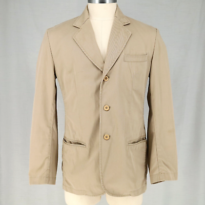 #ad Banana Republic Beige Jacket Mens Size Large Cotton Twill Casual Flaw Vintage $33.98