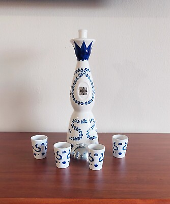 #ad Blue Class Empty Bottle with 4 shot glasses to serve. The gift of the moment $38.99