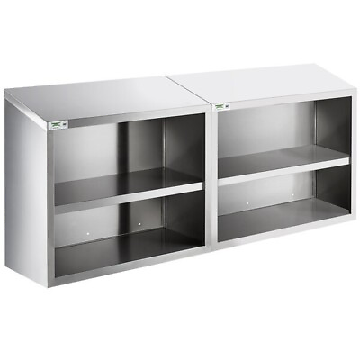 #ad 15quot;W x 72quot;L Stainless Steel Commercial Kitchen Wall Cabinet with Open Front $1739.95