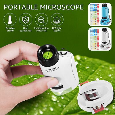 #ad Portable Microscope 60X 180X Handheld Microscope with 12pcs Microscope mcVXB $14.59
