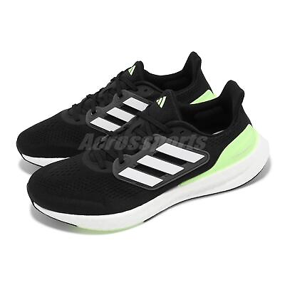 #ad adidas Pureboost 23 Wide Core Black White Green Spa Men Running Shoes IF9657 $134.99