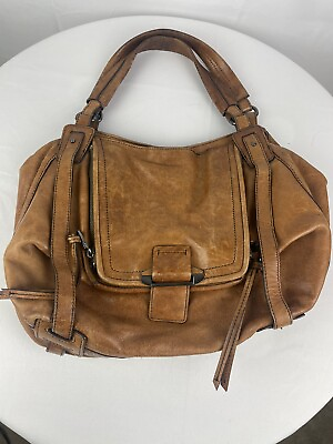 #ad KOOBA Rustic Brown Distressed Leather Slouchy Handbag $28.39