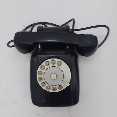 #ad Vintage USSR Desk Rotary Telephone Phone Black Old Fashion #2 $38.00