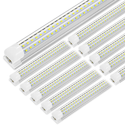 #ad T8 60W Integrated LED Tube Light Bulbs 60W LED Shop Lights Fixture 6500K 8 Pack $108.30