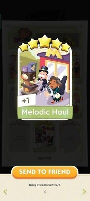 #ad Monopoly GO 5 Stars Sticker Melodic Haul⚡️Same Day Delivery⚡️ $7.00