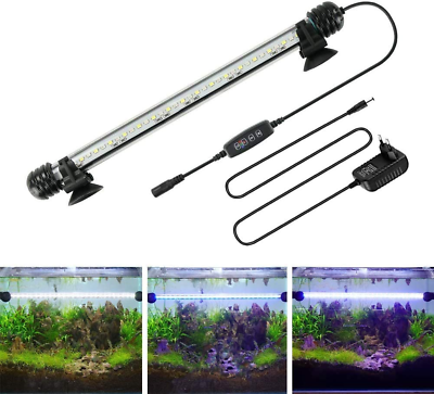 #ad LED Light Aquarium Fish Tank Spectrum Full Lamp Marine Plant Submersible Blue $26.99