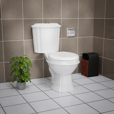 #ad Renovators Supply 2 Piece White Elongated Dual Flush Toilet with Slow Close Seat $314.45