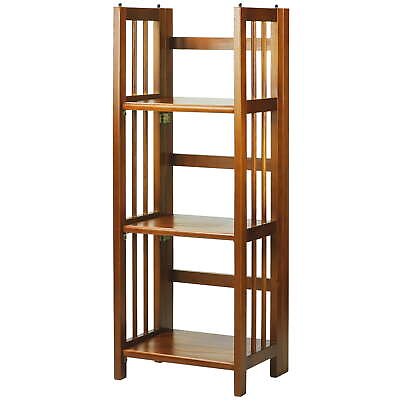 #ad Casual Home 3 Shelf 14 Inch Folding Office Wood Furniture Bookcase Honey Oak $38.24