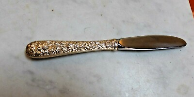 #ad Kirk Sterling Silver Repousse 6 1 4 Inch Butter Knife Stainless Blade $44.99