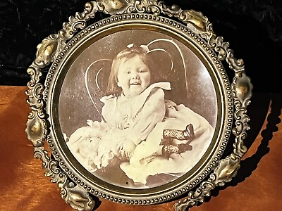 #ad Antique Victorian Brass Ornamental Frame ‘Edith McCoy IOWA 1904’ no glass $22.50