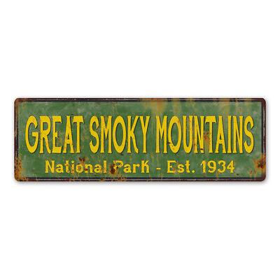 #ad Great Smoky Mountains Sign National Park Rustic Decor Hiking Camp 106180057058 $49.95