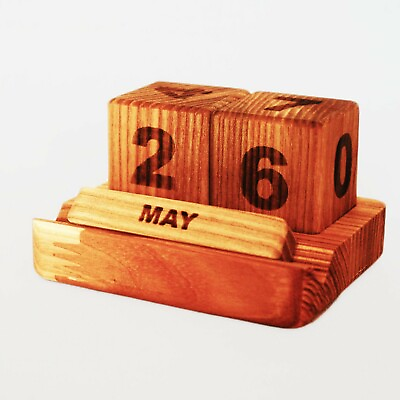 #ad Wood desk calendar hand made calendar Ash wood block calendar office decor $26.00