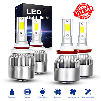 #ad 9005H11 LED Headlight Combo High Low Beam Bulbs Super White Bright Lamps $35.99