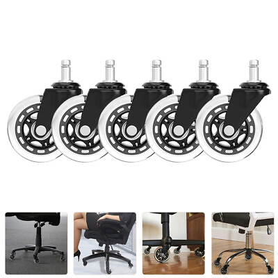 #ad 5 PCS Office Chair Wheels Polyurethane Caster Hardwood Floor $51.59