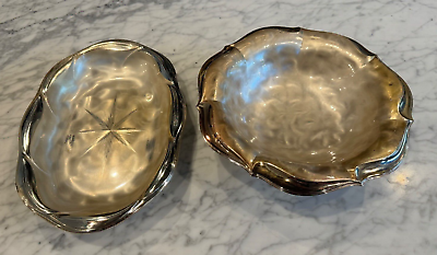 #ad Vintage WMF Ikora Silver Plate Footed Serving Dish Bowl Swirl Brushed Starburst $43.30