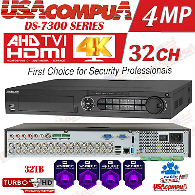 #ad Hikvision 32 CHANNEL DVR 32CH DS 7332HQHI K4 HIBRYD 4MP 32CH 8CH IP OPTIONAL HDD $892.99