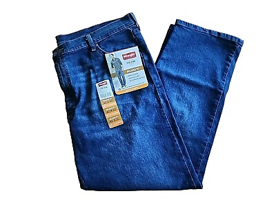 #ad NWT Wrangler Men 42x30 Relaxed Fit Straight Leg Denim Five Star Premium Jeans $26.00