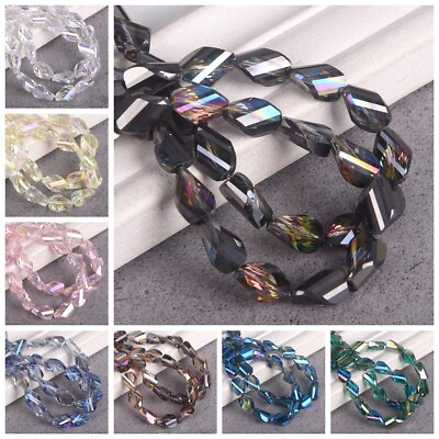 #ad 20pcs Helix 11x8mm Shiny Faceted Crystal Glass Loose Beads For Jewelry Making $3.48