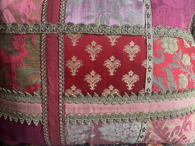 #ad LARGE Italian Damask Pillow 25quot;x21quot;4quot; Tassel Florence Tuscany STUNNING1 $300.00