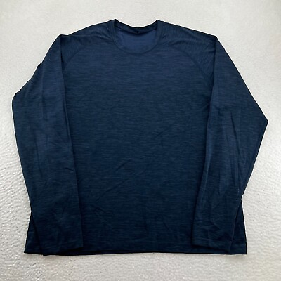 #ad lululemon Men#x27;s Size XXL Metal Vent Tech Quarter Zip Navy Blue Long Sleeve $36.75