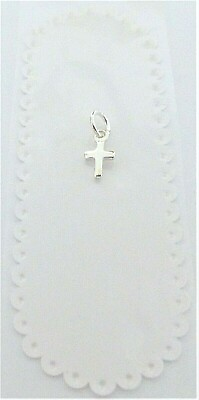#ad Small Tiny Silver Christian Religious Cross Pendant Charm Minimalist $15.00