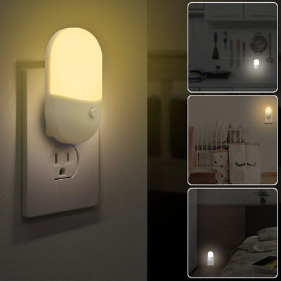 #ad #ad Warm White White Dimmable LED Night Light Plug in Hallway Bedroom Lamps Lighting $9.89
