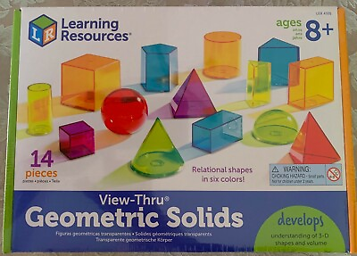 #ad Learning Resources View Thru Geometric Solids 14 Pieces Math Homeschool Geometry $15.00