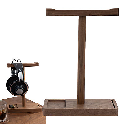 #ad Headphone Stand Wood Walnut Headphone Holder Black Walnut Headphone Hanger $49.69