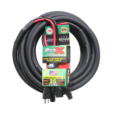 #ad Power Cord Audio 25#x27; Cable Combo IEC Female to NEMA 15P amp; Balanced XLR M to XLRF $79.99