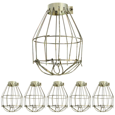 #ad Industrial Metal Light Bulb Cage for Hanging Lamps 6pc Bundle $22.29